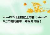 vivoX20什么时候上市的（vivox20上市时间是哪一年简介介绍）