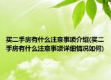 买二手房有什么注意事项介绍(买二手房有什么注意事项详细情况如何)