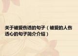 关于被爱伤透的句子（被爱的人伤透心的句子简介介绍）