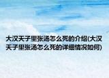 大汉天子里张汤怎么死的介绍(大汉天子里张汤怎么死的详细情况如何)