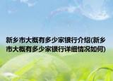 新乡市大概有多少家银行介绍(新乡市大概有多少家银行详细情况如何)