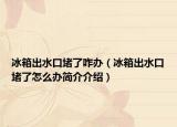 冰箱出水口堵了咋办（冰箱出水口堵了怎么办简介介绍）