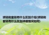 项链和套链有什么区别介绍(项链和套链有什么区别详细情况如何)