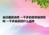 当日最新消息 一千多的翡翠值得买吗 一千多能买到什么品种