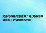 梵蒂冈教皇与东正教介绍(梵蒂冈教皇与东正教详细情况如何)