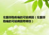 左腹部隐疼痛的可能病因（左腹部隐痛的可能病因有哪些）