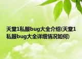 天堂1私服bug大全介绍(天堂1私服bug大全详细情况如何)