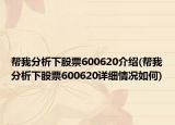 帮我分析下股票600620介绍(帮我分析下股票600620详细情况如何)