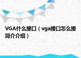 VGA什么接口（vga接口怎么接简介介绍）
