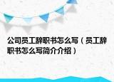 公司员工辞职书怎么写（员工辞职书怎么写简介介绍）