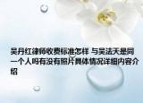 吴丹红律师收费标准怎样 与吴法天是同一个人吗有没有照片具体情况详细内容介绍