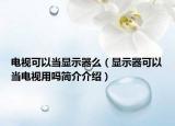 电视可以当显示器么（显示器可以当电视用吗简介介绍）