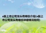a股上市公司龙头有哪些介绍(a股上市公司龙头有哪些详细情况如何)