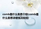 comb是什么意思介绍(comb是什么意思详细情况如何)