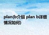 plan(b介绍 plan b详细情况如何)