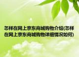 怎样在网上京东商城购物介绍(怎样在网上京东商城购物详细情况如何)