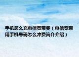 手机怎么充电信宽带费（电信宽带用手机号码怎么冲费简介介绍）