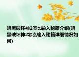 暗黑破坏神2怎么输入秘籍介绍(暗黑破坏神2怎么输入秘籍详细情况如何)