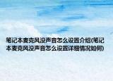 笔记本麦克风没声音怎么设置介绍(笔记本麦克风没声音怎么设置详细情况如何)