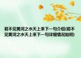 君不见黄河之水天上来下一句介绍(君不见黄河之水天上来下一句详细情况如何)