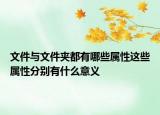 文件与文件夹都有哪些属性这些属性分别有什么意义