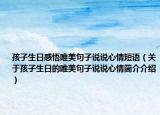 孩子生日感悟唯美句子说说心情短语（关于孩子生日的唯美句子说说心情简介介绍）