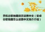 手机谷歌地图语言设置中文（安卓谷歌地图怎么设置中文简介介绍）
