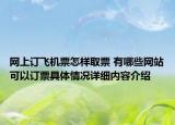 网上订飞机票怎样取票 有哪些网站可以订票具体情况详细内容介绍