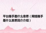 平台推手是什么意思（网络推手是什么意思简介介绍）