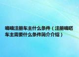 嘀嘀注册车主什么条件（注册嘀嗒车主需要什么条件简介介绍）