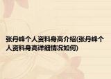 张丹峰个人资料身高介绍(张丹峰个人资料身高详细情况如何)