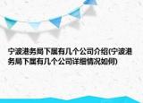 宁波港务局下属有几个公司介绍(宁波港务局下属有几个公司详细情况如何)