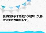乳腺微创手术需要多少钱呢（乳腺微创手术费用是多少）