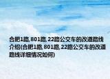 合肥1路,801路,22路公交车的改道路线介绍(合肥1路,801路,22路公交车的改道路线详细情况如何)