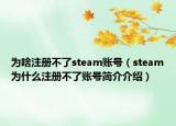 为啥注册不了steam账号（steam为什么注册不了账号简介介绍）
