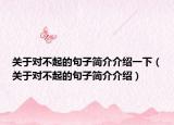 关于对不起的句子简介介绍一下（关于对不起的句子简介介绍）