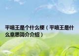 平嘻王是个什么梗（平嘻王是什么意思简介介绍）