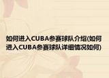 如何进入CUBA参赛球队介绍(如何进入CUBA参赛球队详细情况如何)