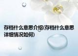 存档什么意思介绍(存档什么意思详细情况如何)