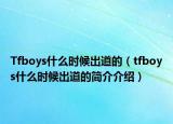 Tfboys什么时候出道的（tfboys什么时候出道的简介介绍）
