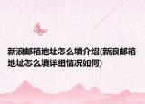 新浪邮箱地址怎么填介绍(新浪邮箱地址怎么填详细情况如何)