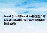 break(into和break in的区别介绍 break into和break in的区别详细情况如何)