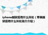 iphone越狱后有什么坏处（苹果越狱后有什么坏处简介介绍）