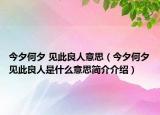 今夕何夕 见此良人意思（今夕何夕见此良人是什么意思简介介绍）