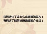 马桶堵住了该怎么疏通最简单方（马桶堵了如何快速疏通简介介绍）