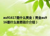au91617是什么黄金（黄金au916是什么意思简介介绍）