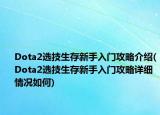 Dota2选技生存新手入门攻略介绍(Dota2选技生存新手入门攻略详细情况如何)