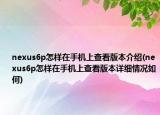 nexus6p怎样在手机上查看版本介绍(nexus6p怎样在手机上查看版本详细情况如何)