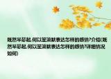 既然琴瑟起,何以笙箫默表达怎样的感情?介绍(既然琴瑟起,何以笙箫默表达怎样的感情?详细情况如何)