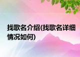 找歌名介绍(找歌名详细情况如何)